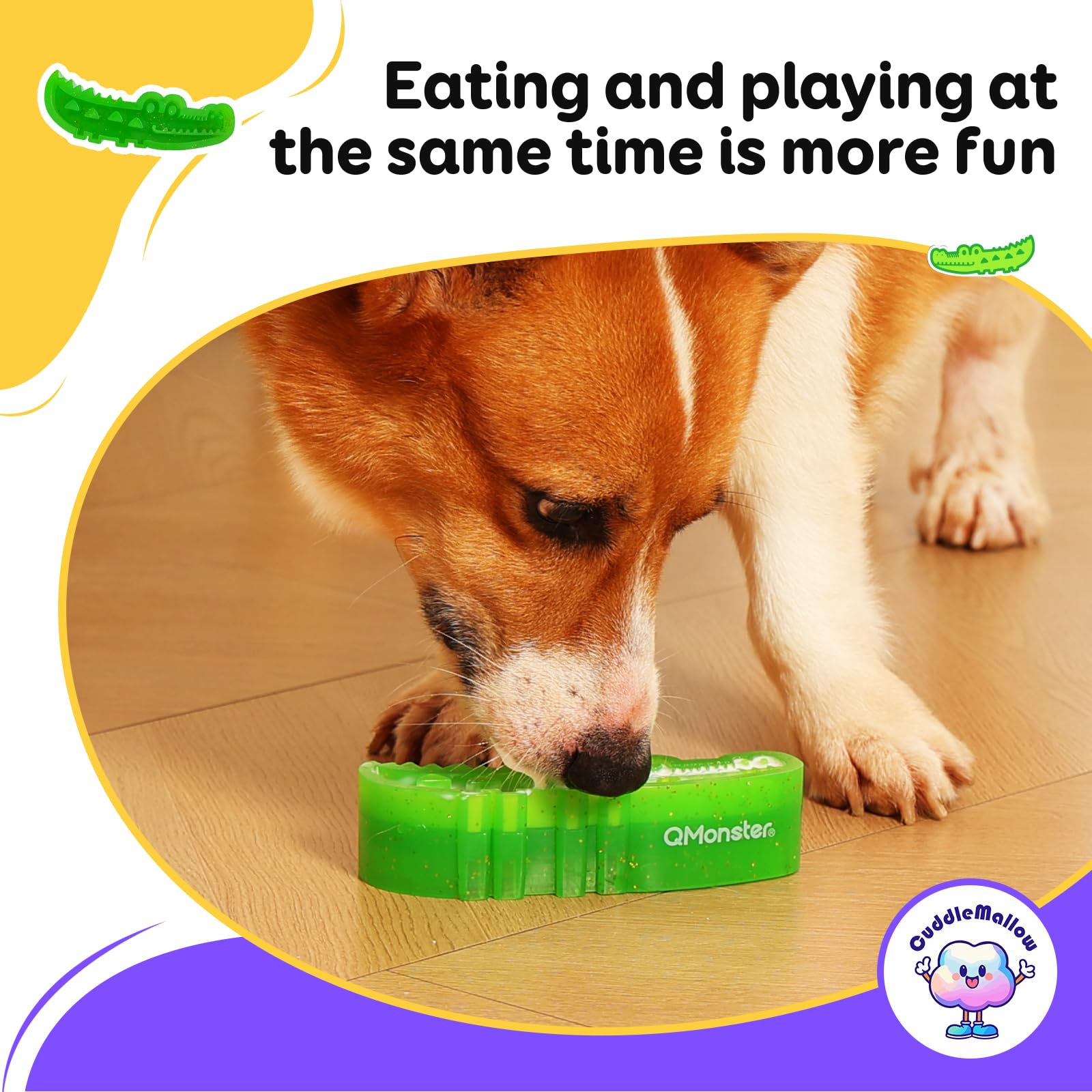 CuddleMallow A refillable chew Toy for Small, Medium, and Large Dogs. A Three-in-one Indestructible chew Toy for Frozen Yogurt, Teething, and nibbling. Updated with a grooved Design.(Large)