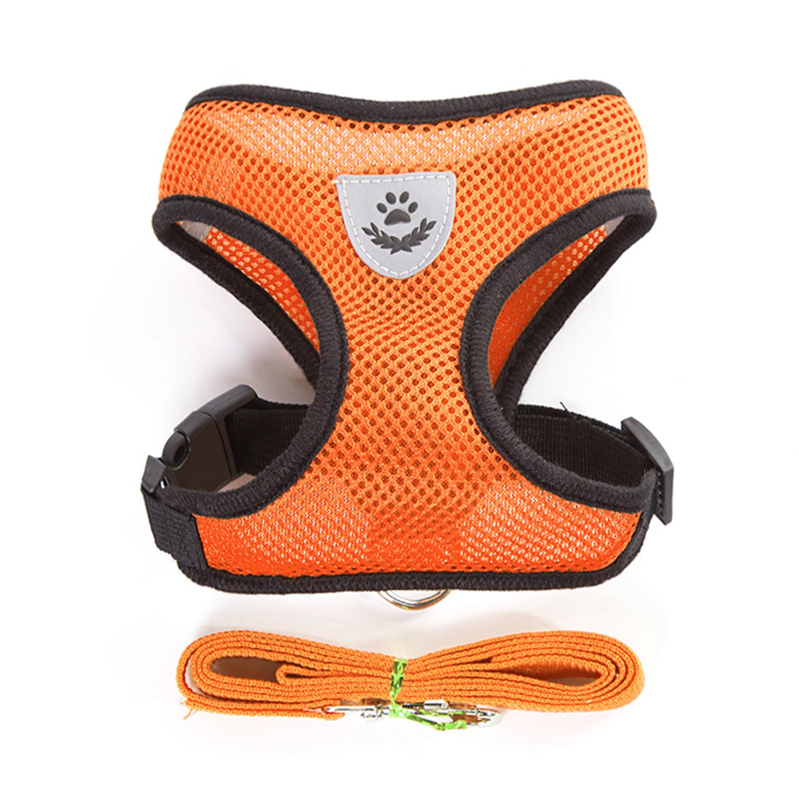 shudyear Summer cat Chest Harness and Leash, Anti-Escape Adjustable Soft mesh cat Leash and Chest Harness Set for All Types of Cats cat Vests (Size M, Orange)