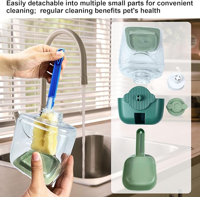 RMNHPTK 35oz Rabbit Water Bottle, Pet Hanging Automatic Water Dispenser for Small Animal Ferret Guinea Pig Chinchilla Dog Cat (Cage Grid Spacing 1.2''-2.1'') (Yellow)