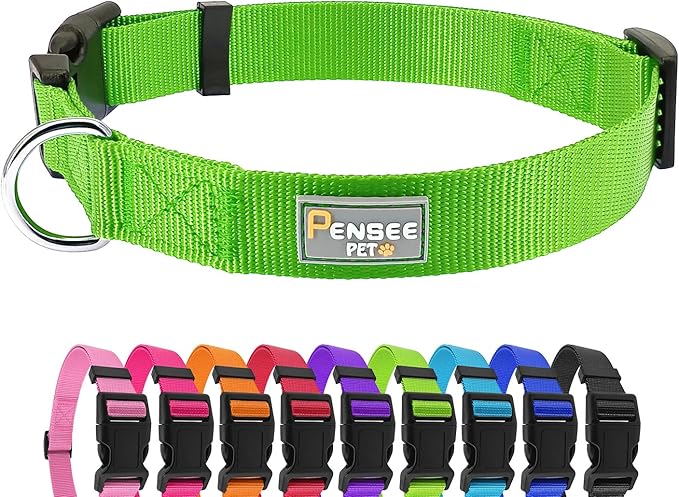 PenSeepet Basic Dog Collar, Adjustable Nylon for Medium Dogs