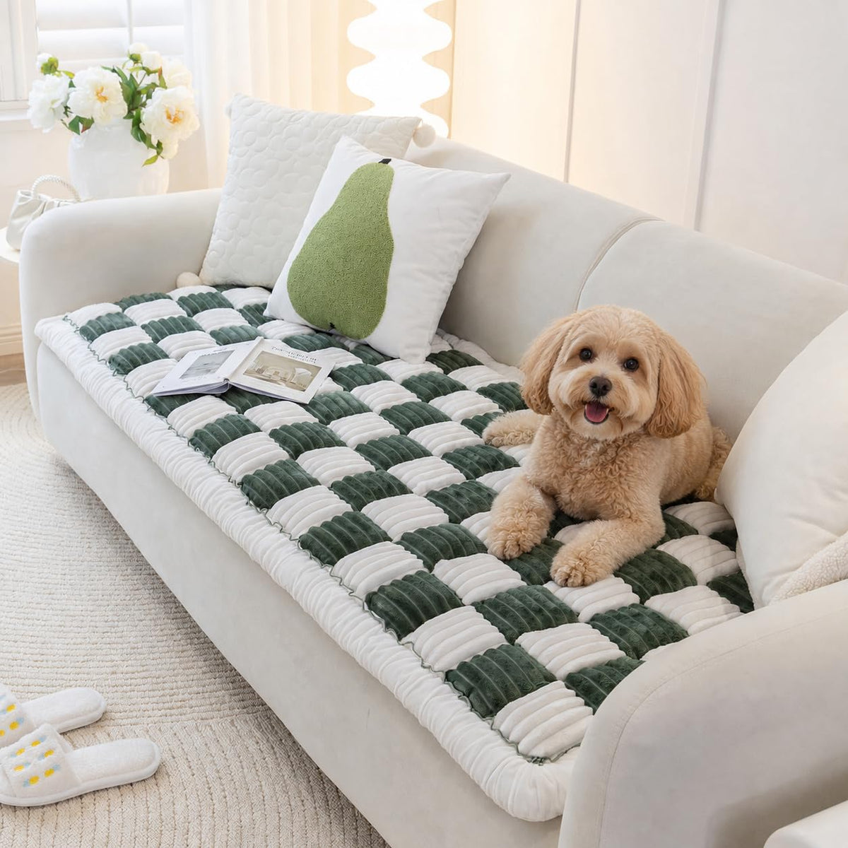 Dog Couch Cover Protector, Quilted Washable Non-Slip Sofa Mat for Pets