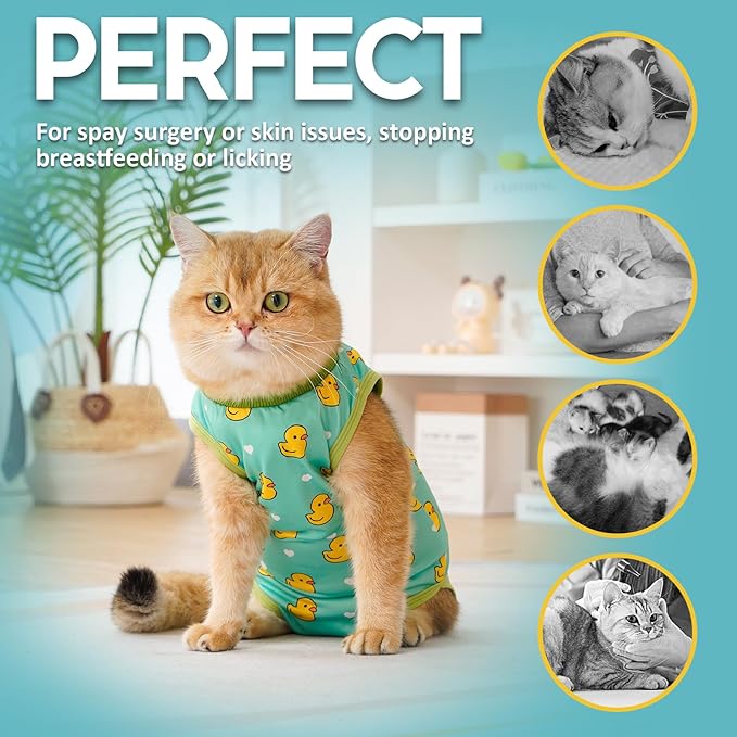 Avont Cat Recovery Suit - Kitten Onesie for Cats After Surgery
