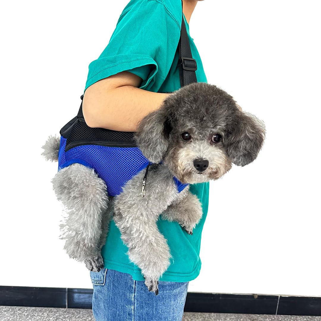 QQLe Dog Carrier Backpack, Breathable Mesh Chest Carrier for Small Dogs
