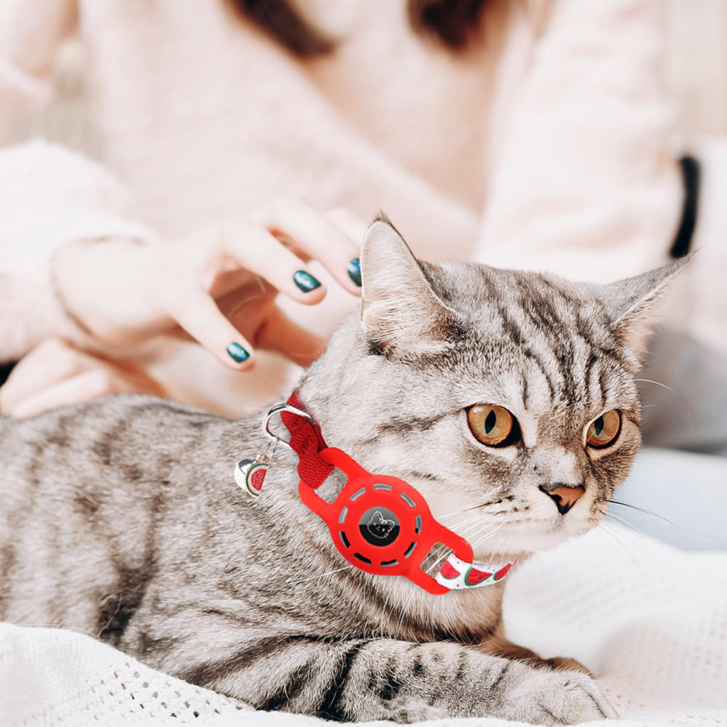 BINGPET AirTag Cat Collar Breakaway, Collar with Airtag Holder and Bell