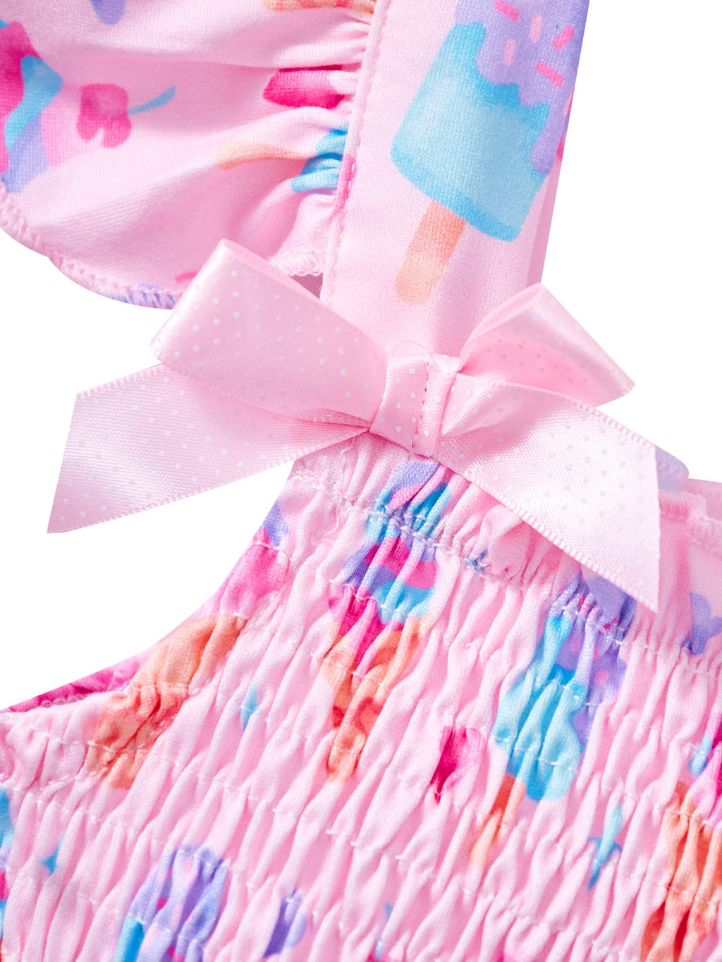 Popshion Toddler Girl Clothes Baby Girl Summer Outfits Ruffle Sleeveless Ice Cream Shirts Tops Shorts Set for Girl Pink Clothing Size 7t/2234