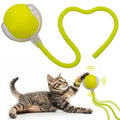 Interactive Cat Dog Toy Ball with LED Light, Automatic Rolling(Yellow)