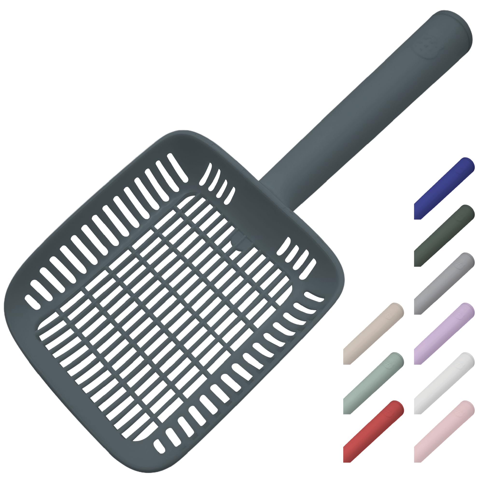 CATSTAG TypeC Cat Litter Scoop - Small Holes (0.11in) Big Size Scooper - Long Handle & Easy Cleaning - Hanger for Litter Box