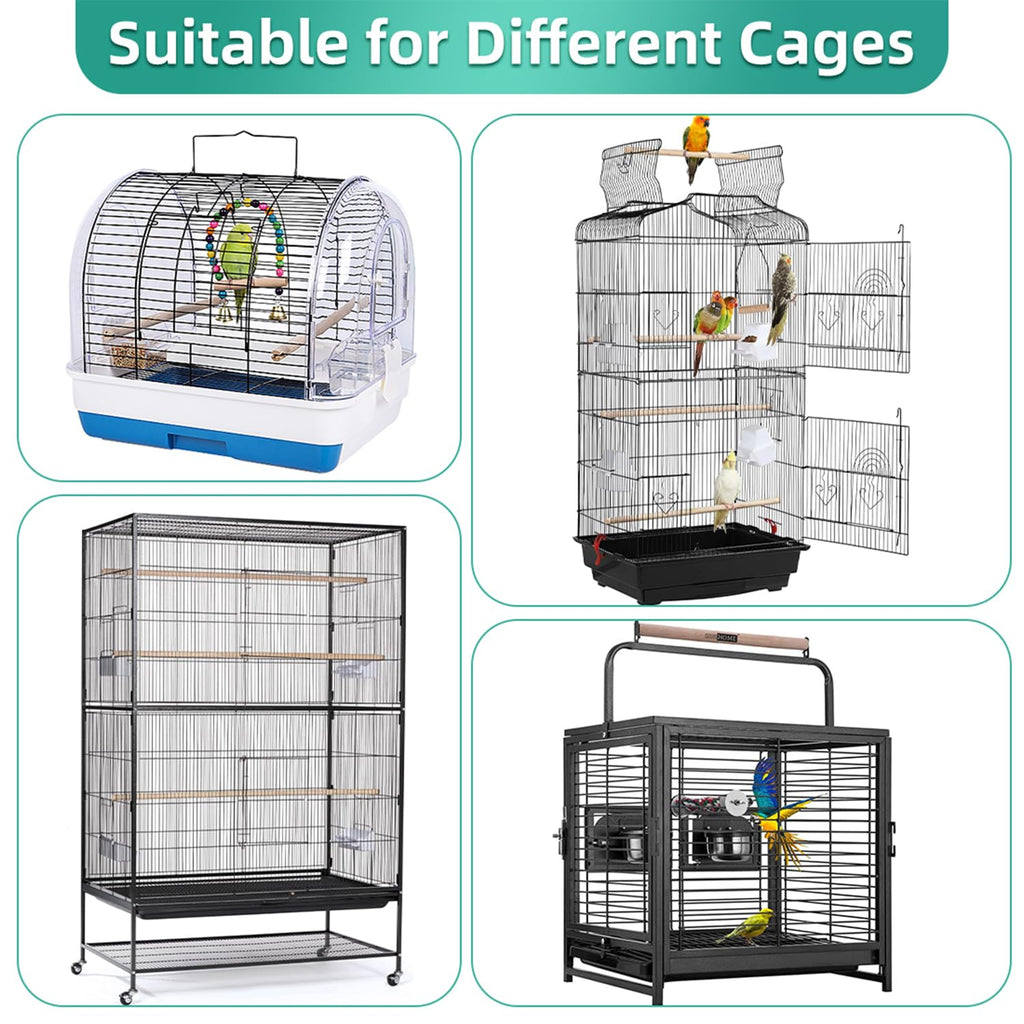 DECKALY Bird Cage Seed Catcher, Seed Catcher Guard Net Cover, Parrot Nylon Mesh Net Cover, Universal Soft Airy Cage Net Stretchy Skirt for Round Square Cages (Solid-Black, 15.7" x87")