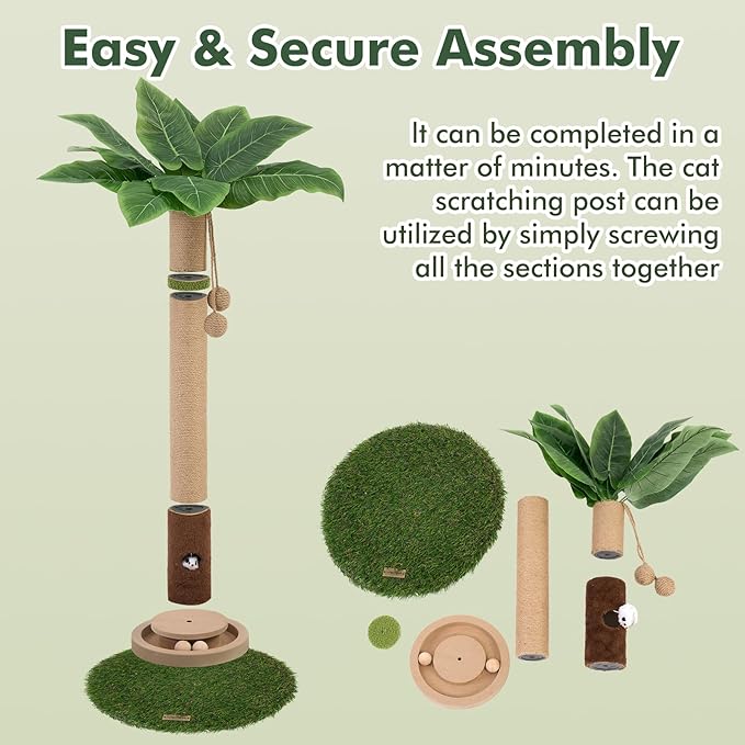 Woochpet Tall Cat Scratching Post,Cat Toys,Cat Scratcher Tree for Large Cat