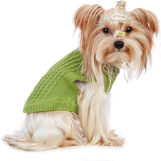 Stretchy Cat Sweater - 17 Colors & 6 Sizes | Snug Winter-Ready Knit for Boy/Girl Cats & Kittens(Green, Medium)