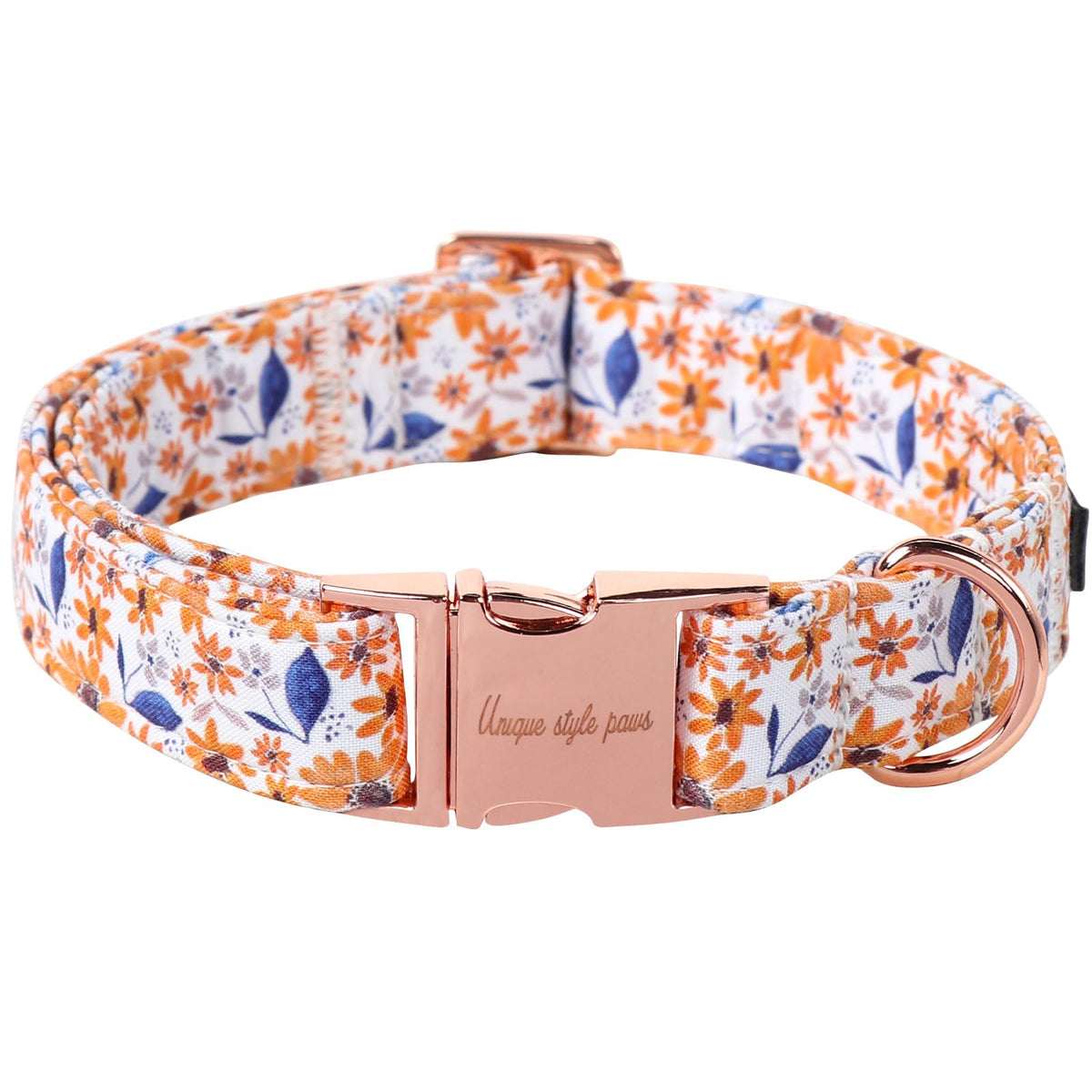 Unique Style Paws Pink Rose Collar Metal Buckle Dog Collar Flower Gift Durable Cute Collar for Small, Medium, Large Dogs