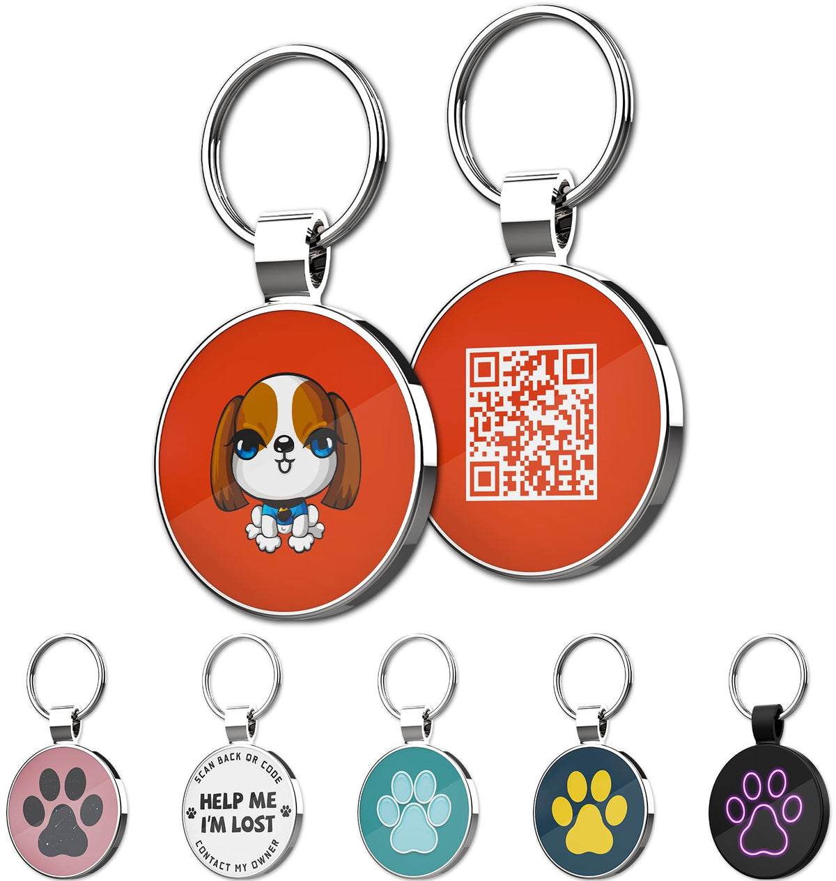 MYLUCKYTAG QR Code Dog Tags - Scan for Instant Pet Location Alert Email