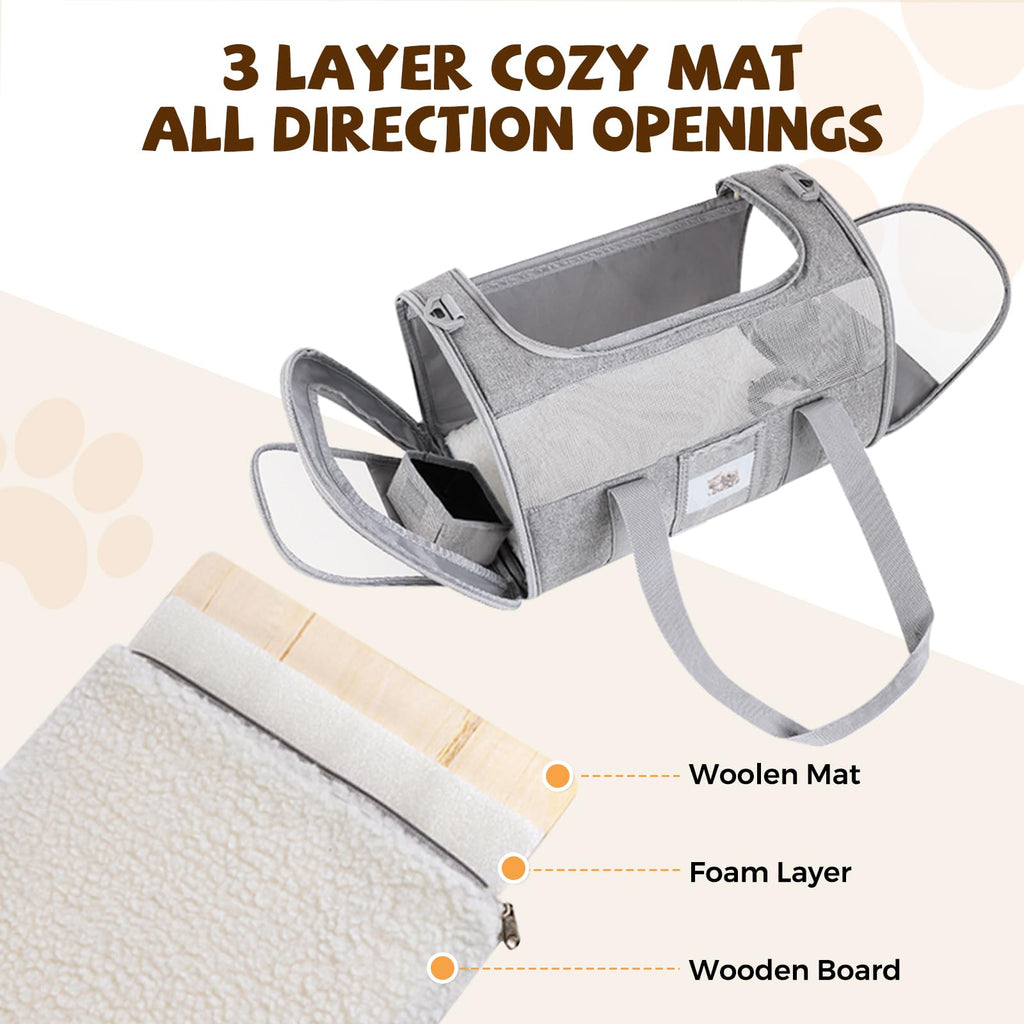 Soft-Sided Cat Carrier,Pet Travel Bag (Up to 16 Lbs)