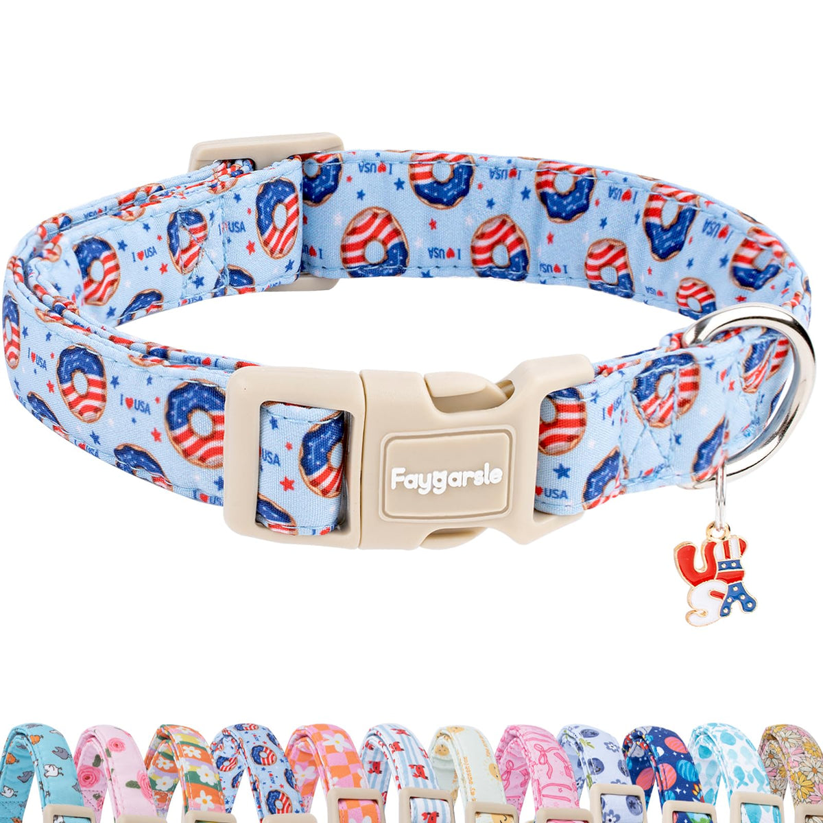 Faygarsle Fall Dog Collar Orange and Pink Pumpkin Pattern for Autumn S