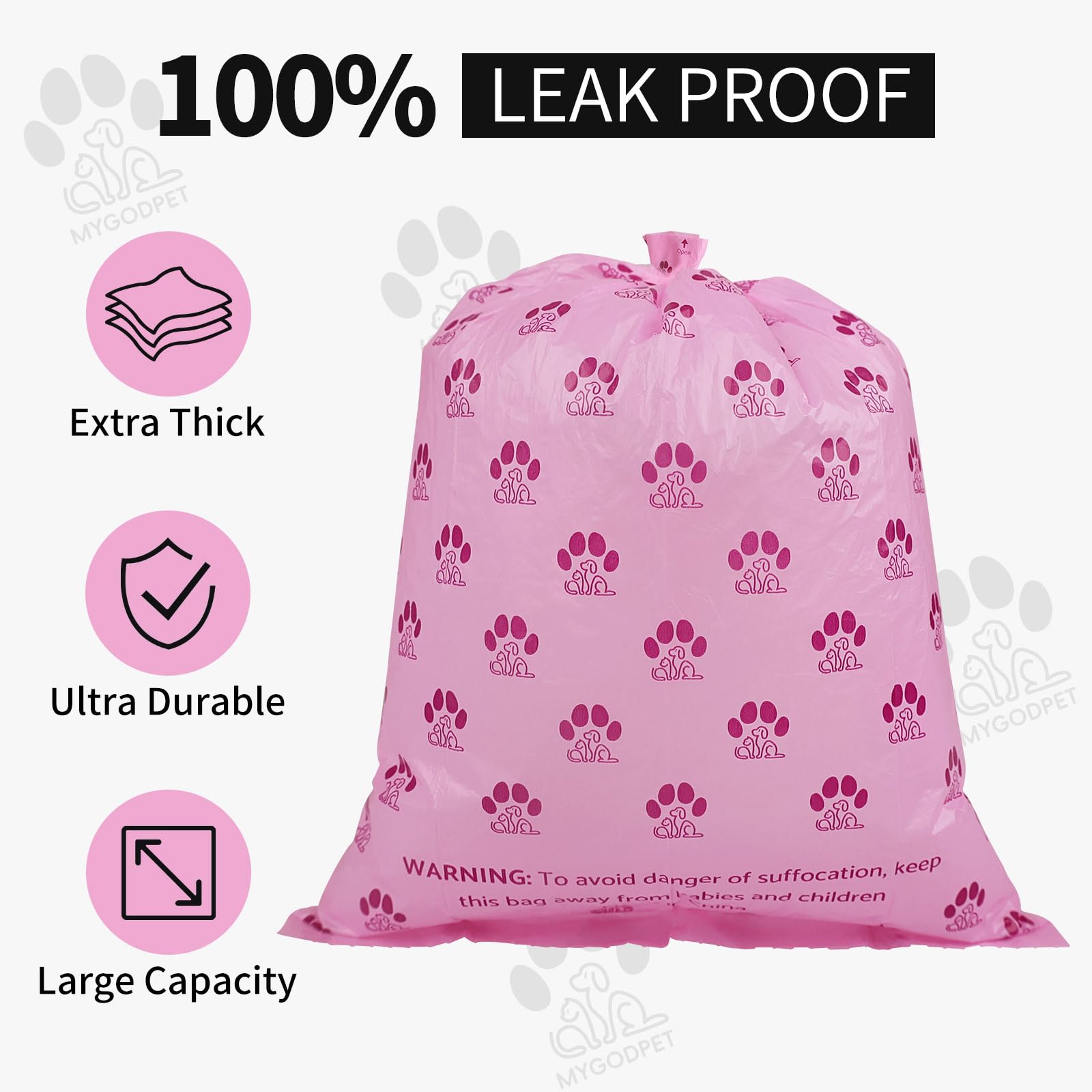 MYGODPET Dog Poop Bags Rolls with Dispenser 150 Count Biodegradable Bags for Dog and Cat Lavender Scented Waste Bag Leak Proof Doggie Poop Bag Doggy Trash Bag Purple
