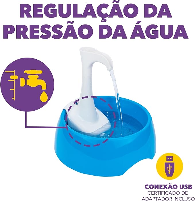 Aqua First Pet Water Fountain - Automatic Drinking Bowl for Cats and Dogs - Light and Portable - Replaceable Filters - Ergonomic Design - 1.2L/42 fl oz - White