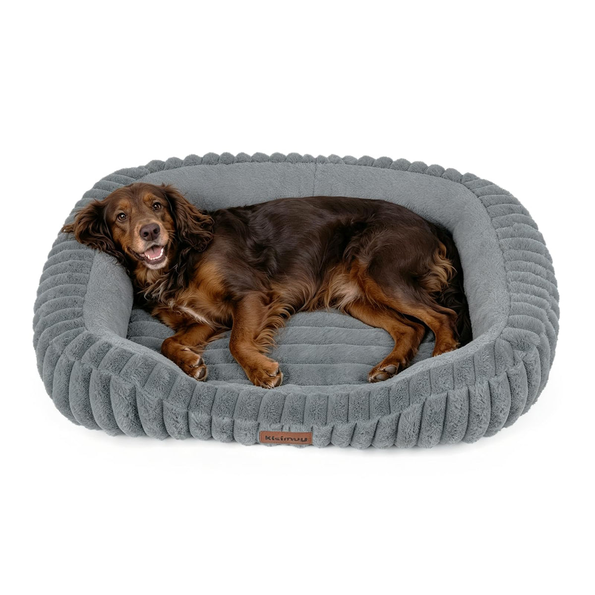 KISIMUY Orthopedic Dog Bed, Memory Foam Bolster Bed for Small Dogs