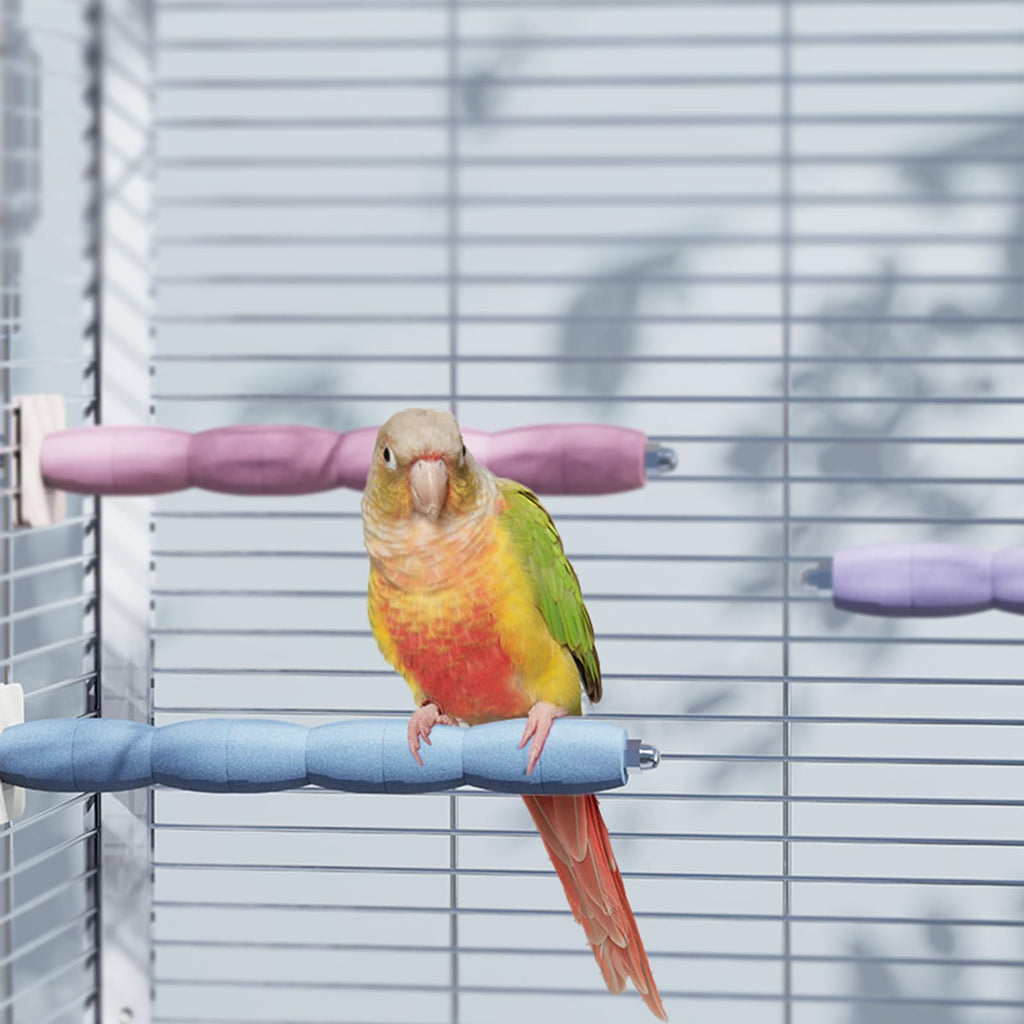 YOOSO WING Parrot Perch Birds Nail File Perch Abrasive Surface Ceramic Paw Grinding Stick – Bird Nail File – for Parrots, Budgies, Parakeets, and Cockatiels Bird Cage Accessory (Purple, 7.8Inch)