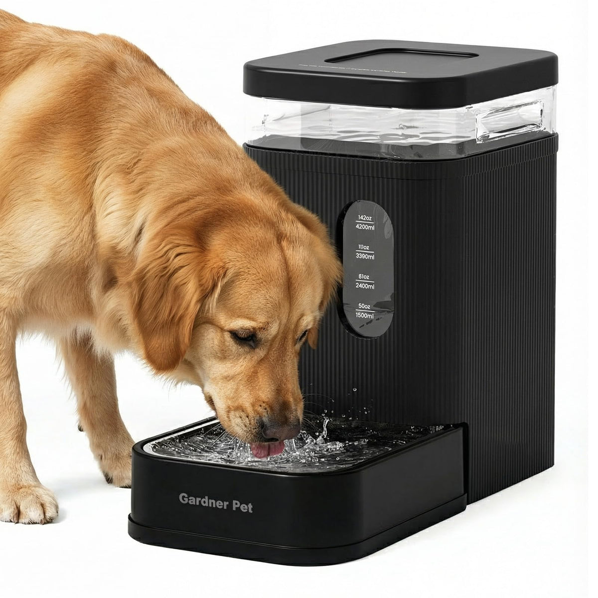 1.7 Gallon Automatic Dog Water Dispenser with Stainless Steel Bowl