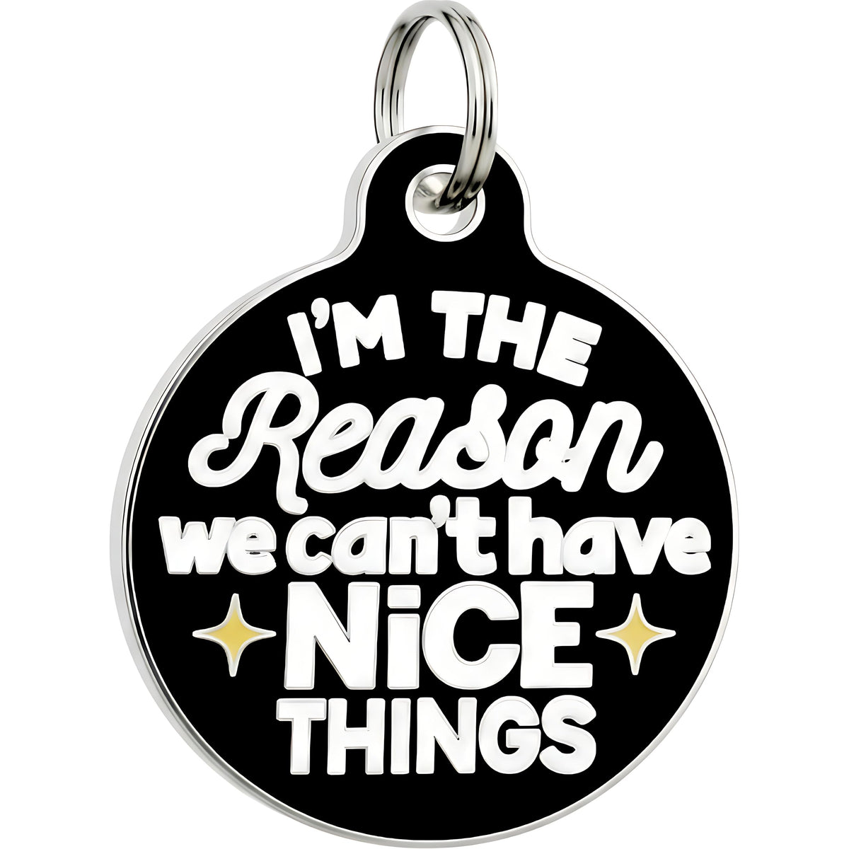 Bad Tags Personalized Dog and Cat ID Tags in 25+ Designs and 2 Sizes - 5 Lines of Custom Engraved Text - Funny Cute Personalized Pet Tags (Land Shark, Large (1.25 inch))