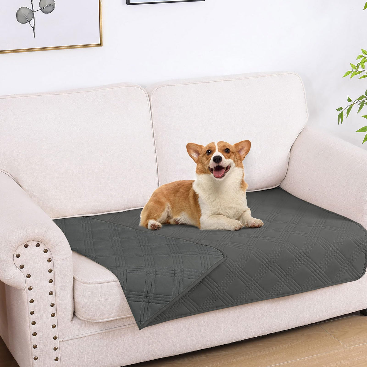 hyha Waterproof Reversible Dog Blanket, Soft Couch Cover for Dogs Washable