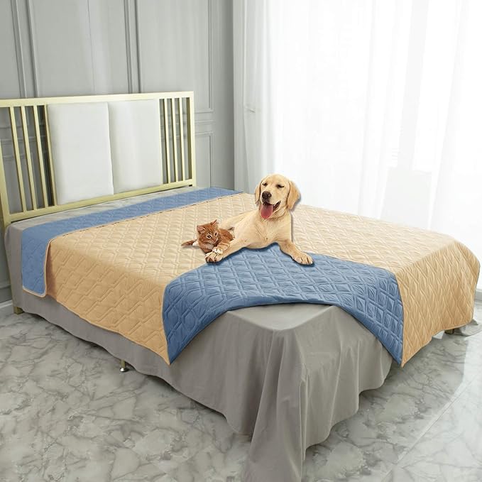 Ameritex Waterproof Dog Bed Cover Pet Blanket for Furniture Bed Couch Sofa Reversible — 82x82 Inch (Pack of 1)