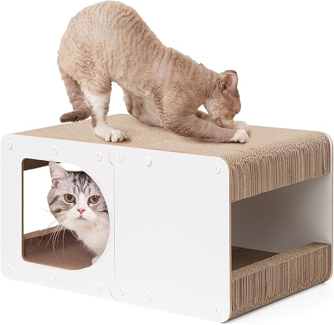 EHEYCIGA Cardboard Cat Scratcher House, 23-Inch Cat Scratch pad