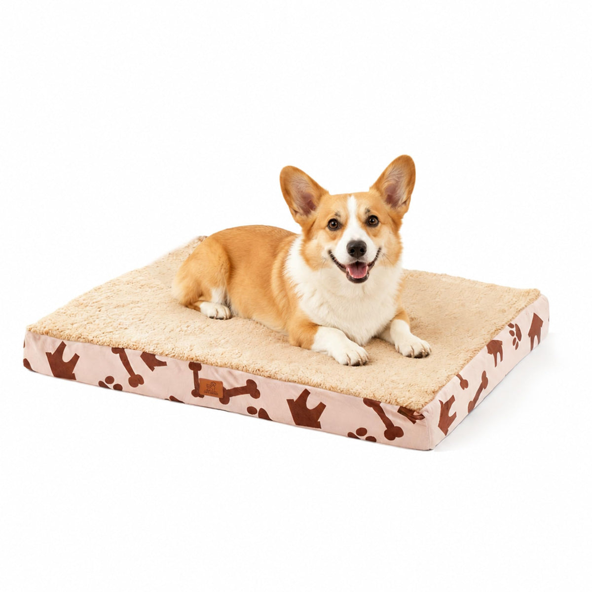 CAPT.SNOOZE Orthopedic Dog Bed for Crate 35"x22" Sherpa Pet Bed, Chocolate