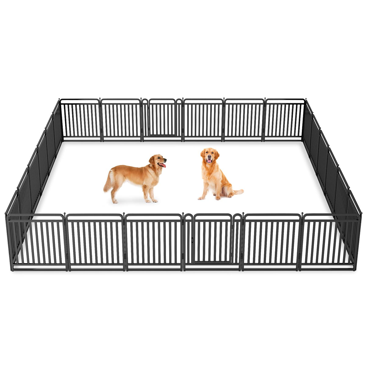 New Thickened Version Dog Playpen, 32 Inch Dog Fences for The Yard, Portable Outdoor Dog Playpen for Large/Medium/Small Dogs, Foldable Metal Dog playpen, with Doors (8 Panels, 32 Inch)