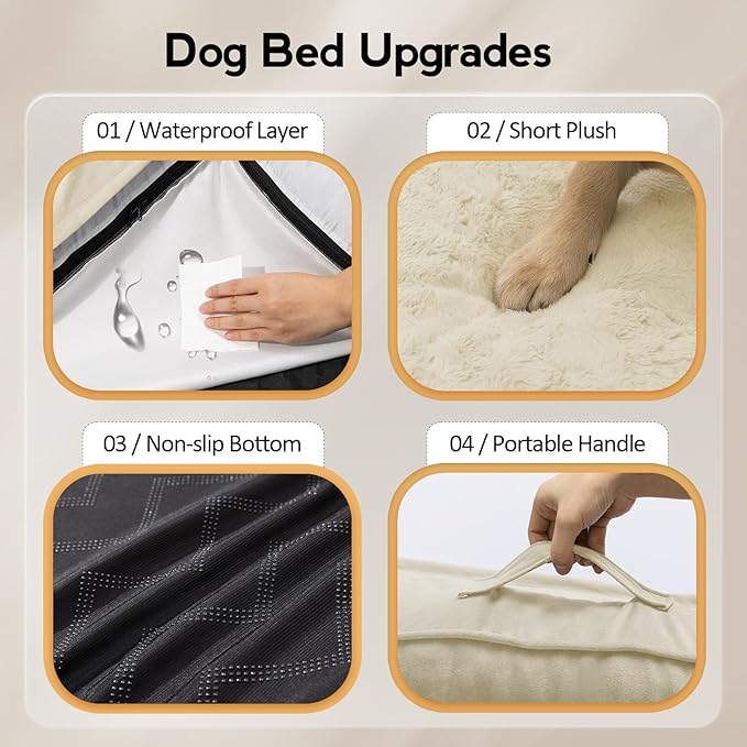 MEKIY Orthopedic Waterproof Dog Bed with Sides for Large Sizes Dogs