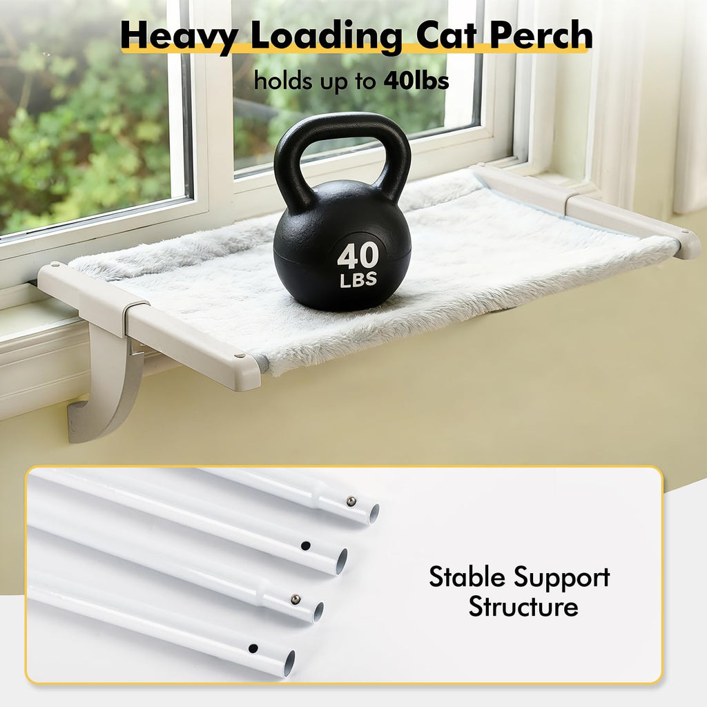 Zoratoo Windowsill Cat Perch, One-Step Sliding Adjustment Cat Hammock, XL