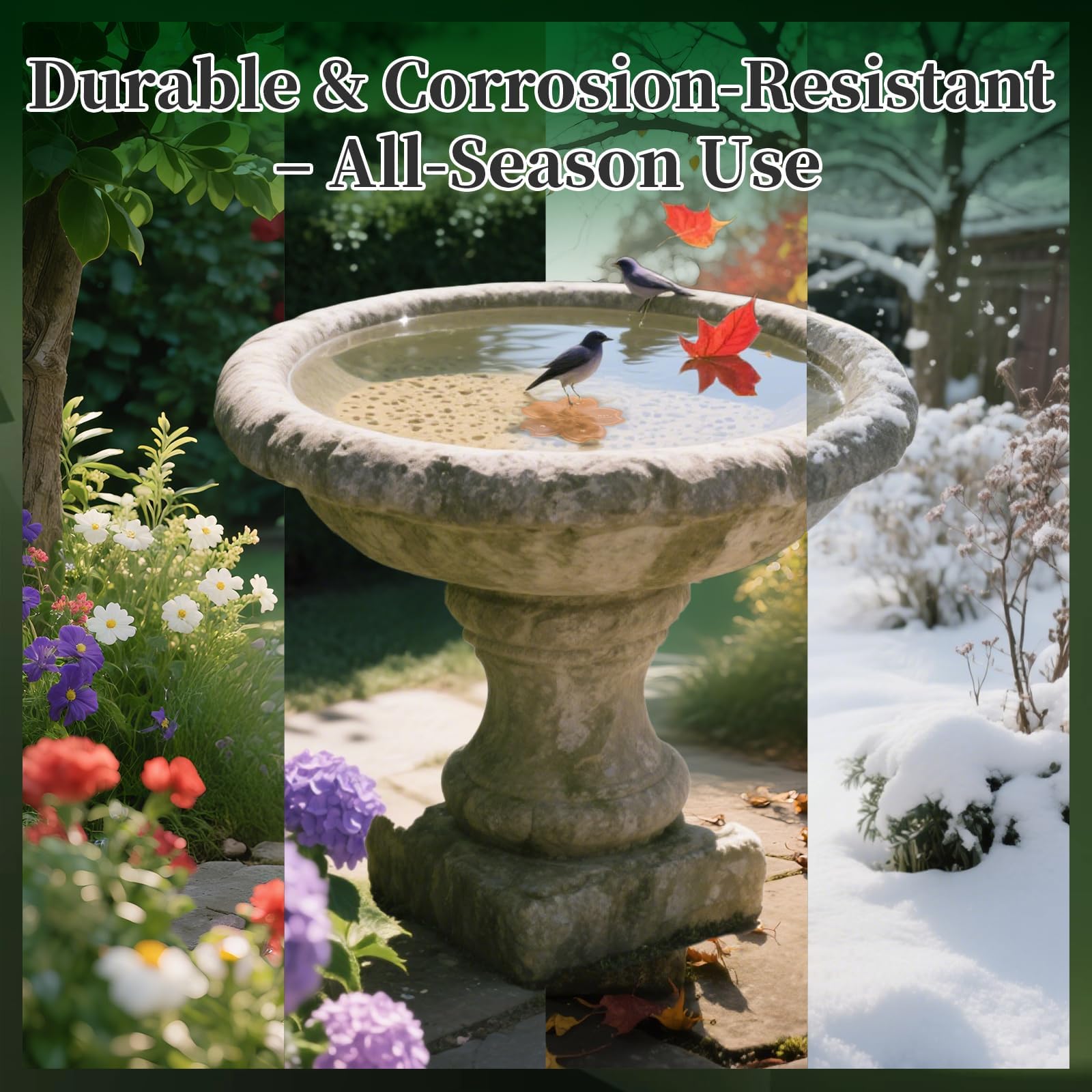 Yncotte Bird Bath Copper Disk, 2pcs Flower Shaped 99.99% Pure Copper Cleaning Disc Plate for Physical Safe Water Purification All-Season for Outdoor Wildlife Bird Bowls Birdbaths Solar