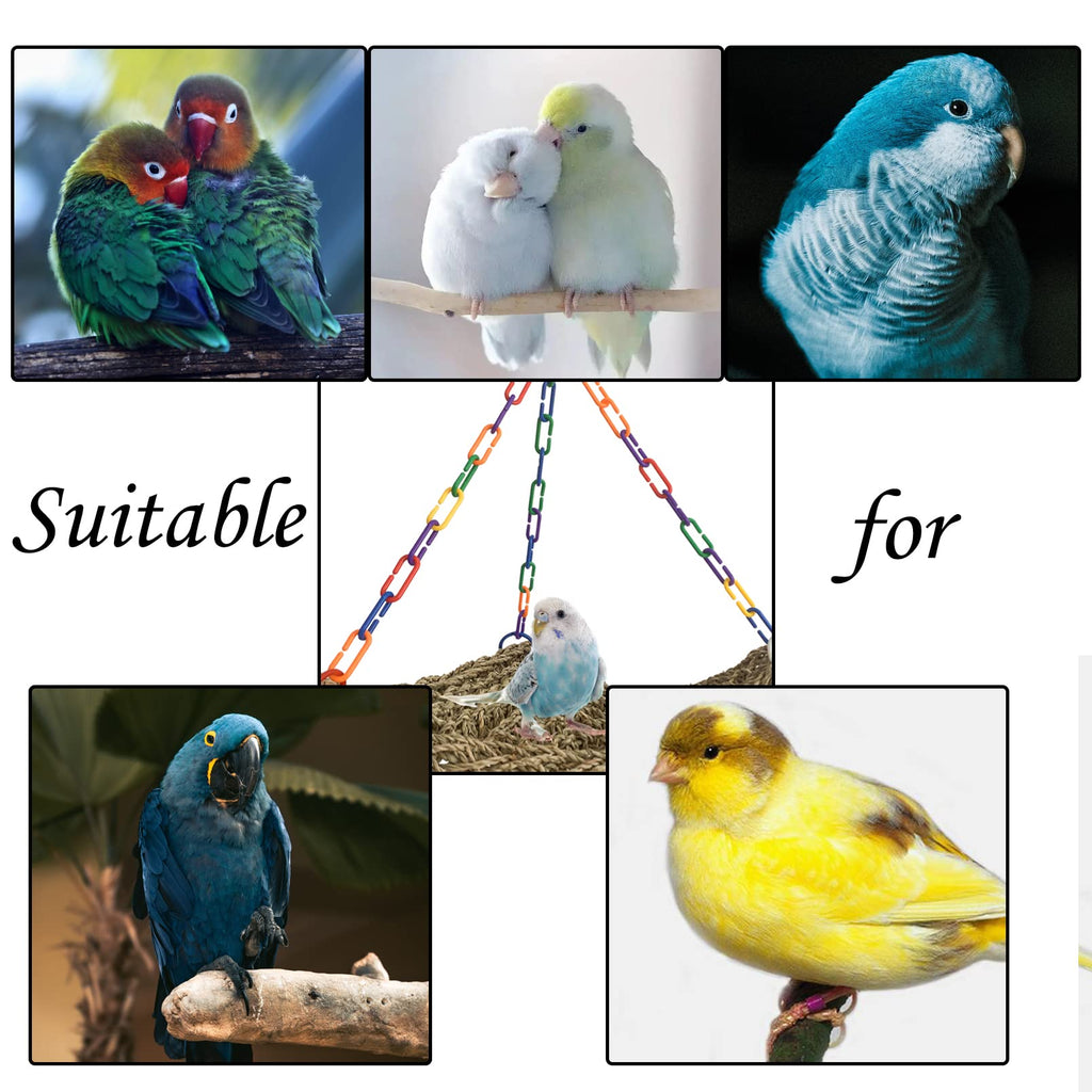 Large Birds Seagrass Mat 16"x12.2"x13.4" Triangle Cockatiel Seagrass Swing