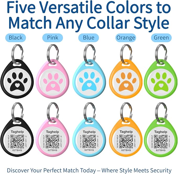 2 Pack- QR Code Smart ID Tags for Collar Personalized Cat Name Tag for Kitten Collar, Cat Tracker for Pet Online Profile - Scan QR Receive Instant Pet Location Alert Email (Black & Pink,1")