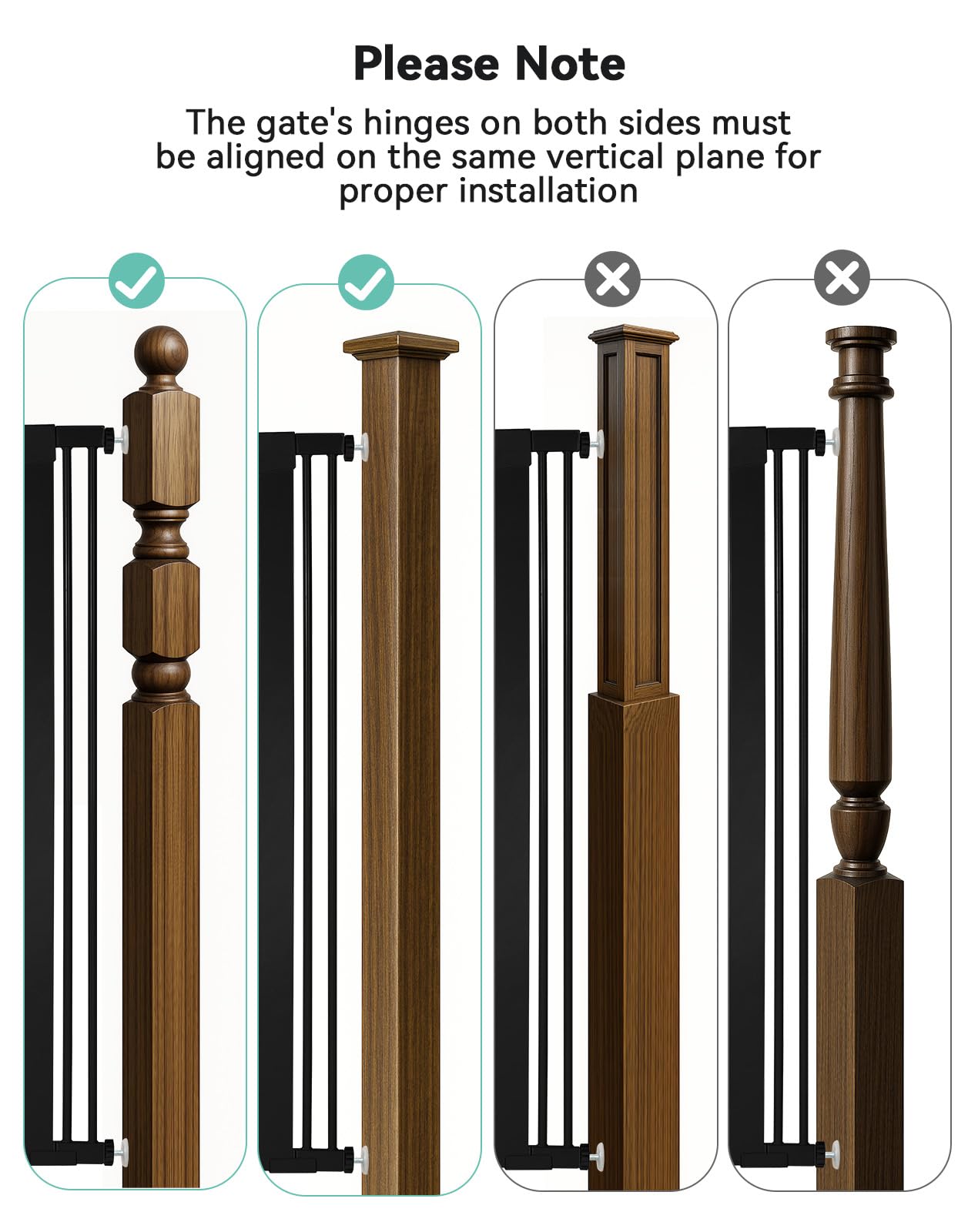 COMOMY 30" Tall Baby Gate for Stairs Doorways, Fits 29.5" to 40.5" Openings
