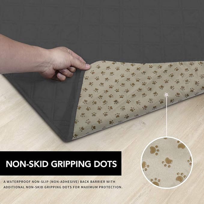 Easy-Going 100% Waterproof Dog Bed Cover, Non-Slip Pet Blanket for Furniture, Washable Couch Cover, Repleasement Sofa Cover (86X82 in,Dark Gray)