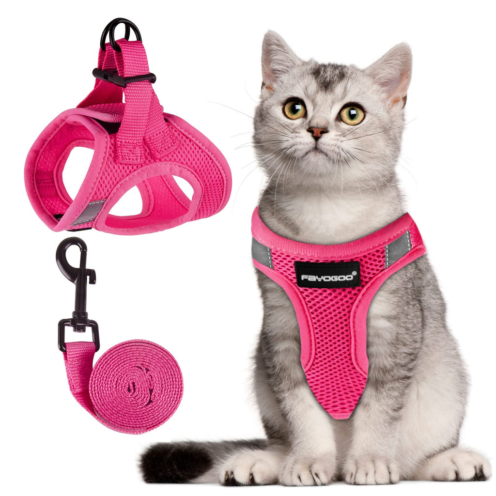 FAYOGOO Cat Harness and Leash Set, Escape-Proof Step-in Vest for Walking