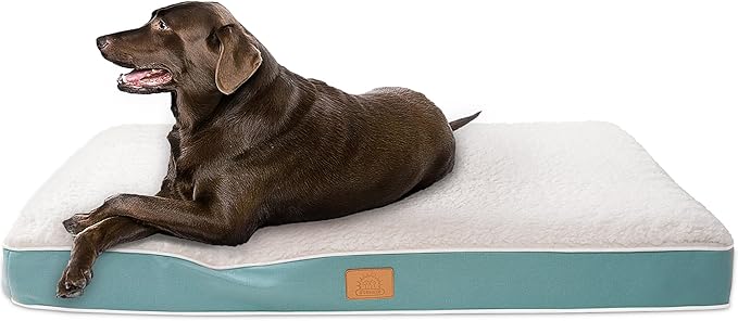 Extra Large Waterproof Dog Bed, Jumbo Orthopedic Dog Beds with Removable Washable Cover for Large Dogs, Pet Bed Mat Egg-Crate Foam, 3XL(47.5"X29"X4"), Blue