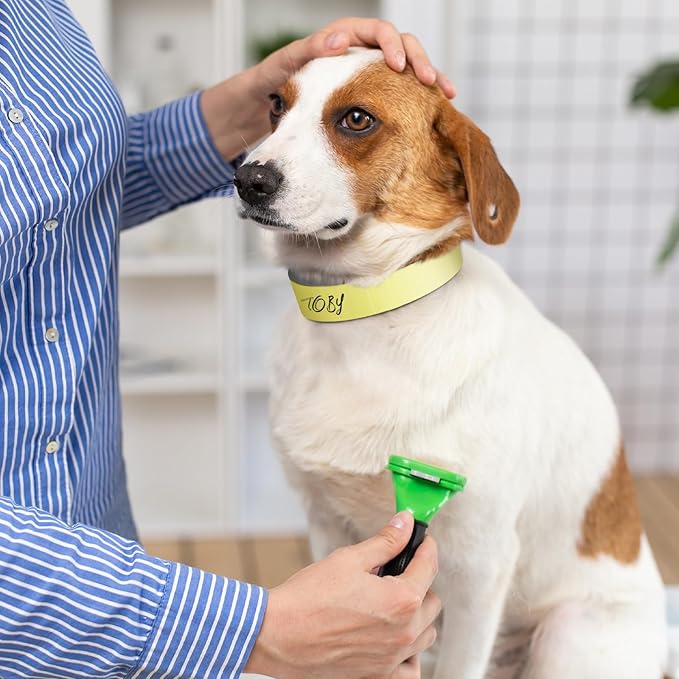 Clysee 500 Count 20inch Adjustable Paper Dog Collars with Tear Resistant Waterproof Whelping Collars Paper Puppy ID Bands Adhesive Pet Identification Tags for Newborn Dog Cat Hospitals(Yellow)