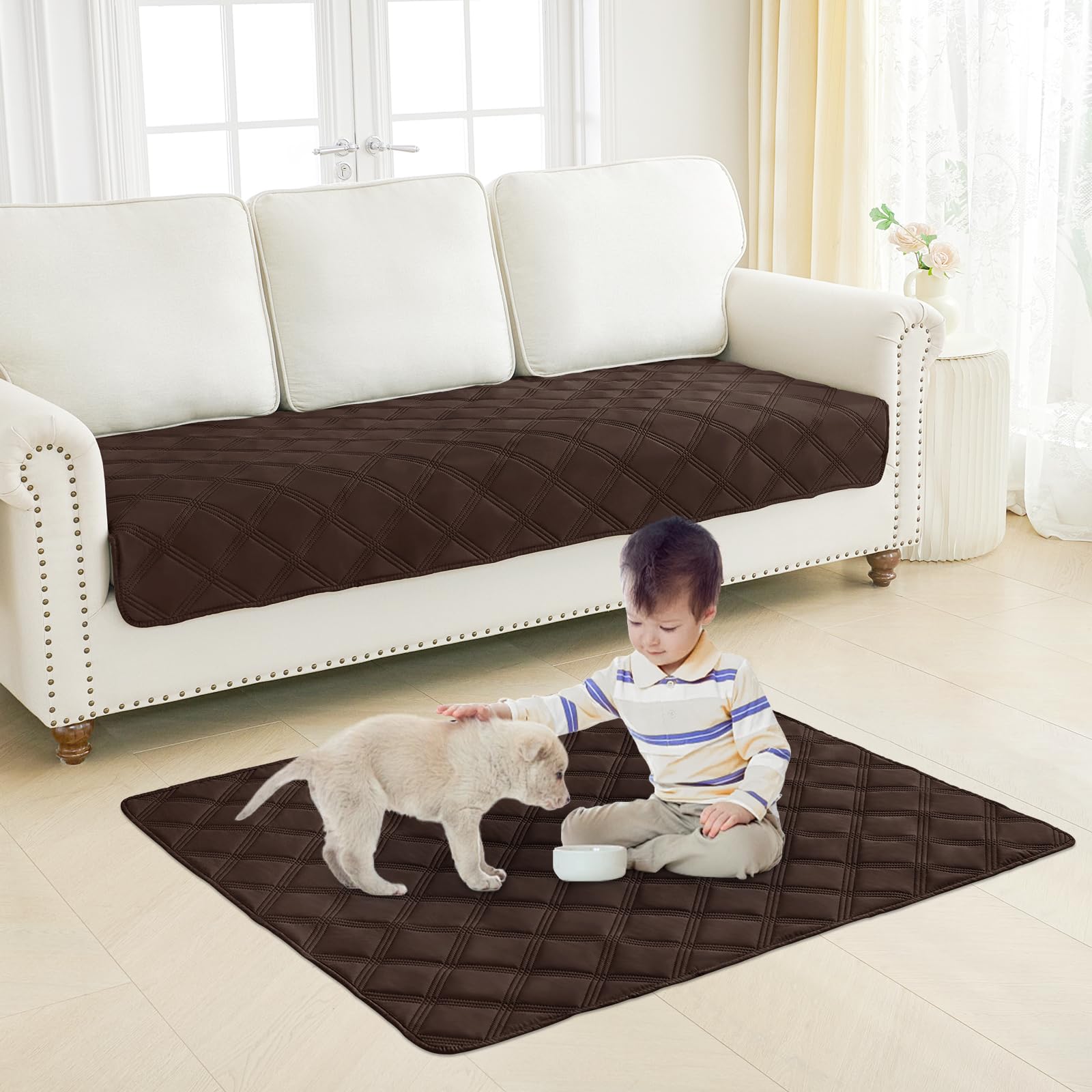 Smiry Waterproof Dog Bed Cover, Reversible Pet Blanket for Sofa Couch