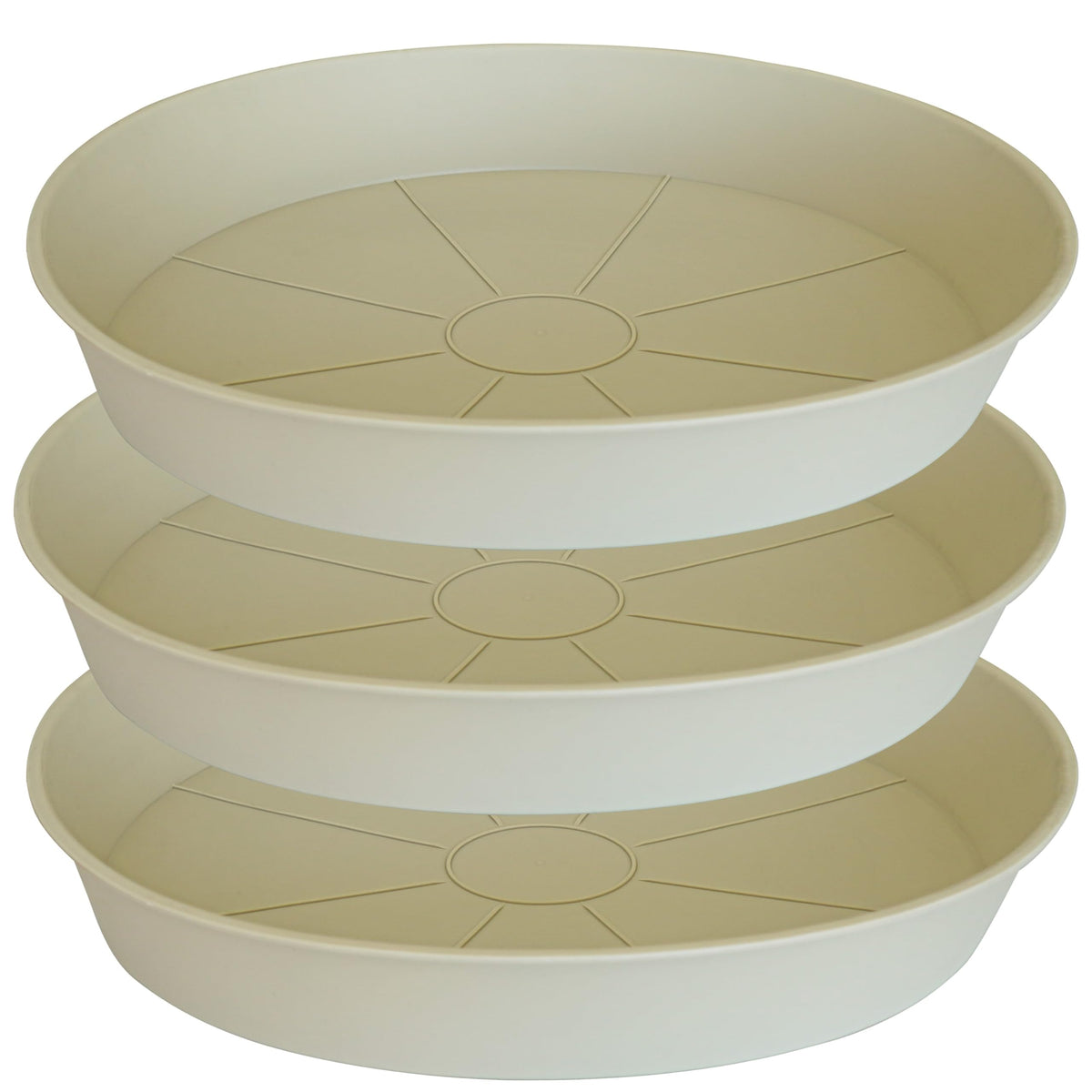 Bleuhome 3 Pack of 20 22 inch Plant Saucer (19.2 Inch Base), 3.6" Depth Tray, Bath Baths Bowl for Garden, Large Deep Plastic Plant Trays for Indoors Outdoor, Tray for Planter 19-23" (22", Black)