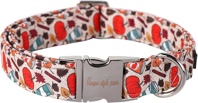Unique style paws Dog Collar Metal Buckle Collar for Autumn Winter Christmas for Small Medium Large Boys Girls Dogs — S