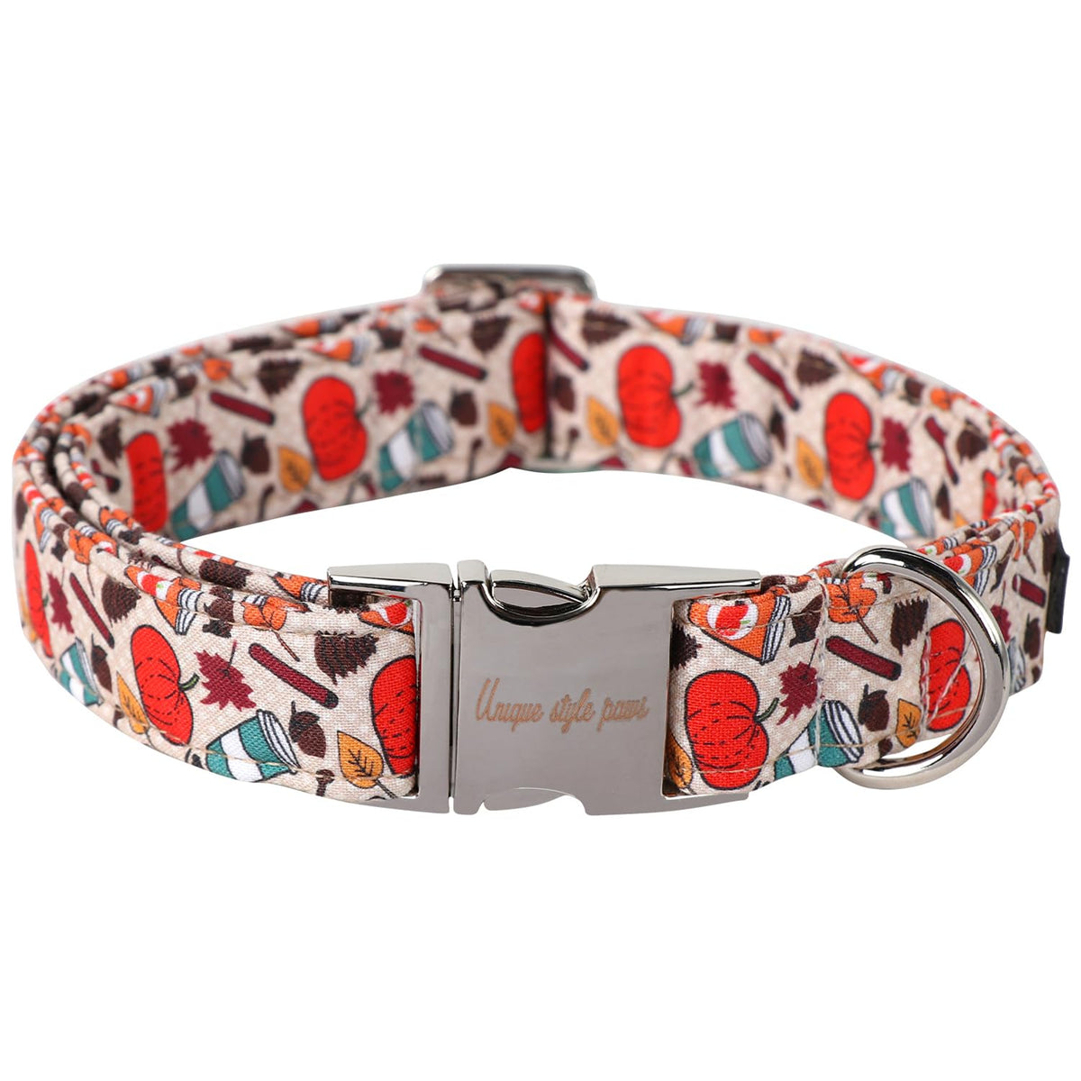 Unique style paws Dog Collar Metal Buckle Blue Striped Flower Collar Gift Durable Cute Collar for Small Medium Large Boys Girls Dogs