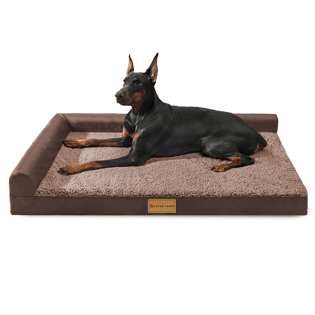 Patas Lague Orthopedic Large Dog Bed Washable Pet Sofa Bed 48''X30''Brown
