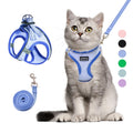 Betmaypet Cat Harness and Leash Set, Soft and Breathable Vest with Reflective Strip, Escape Proof Kitten Harness, Easy to Wear for Cats Walking and Traveling (Blue, XXS)