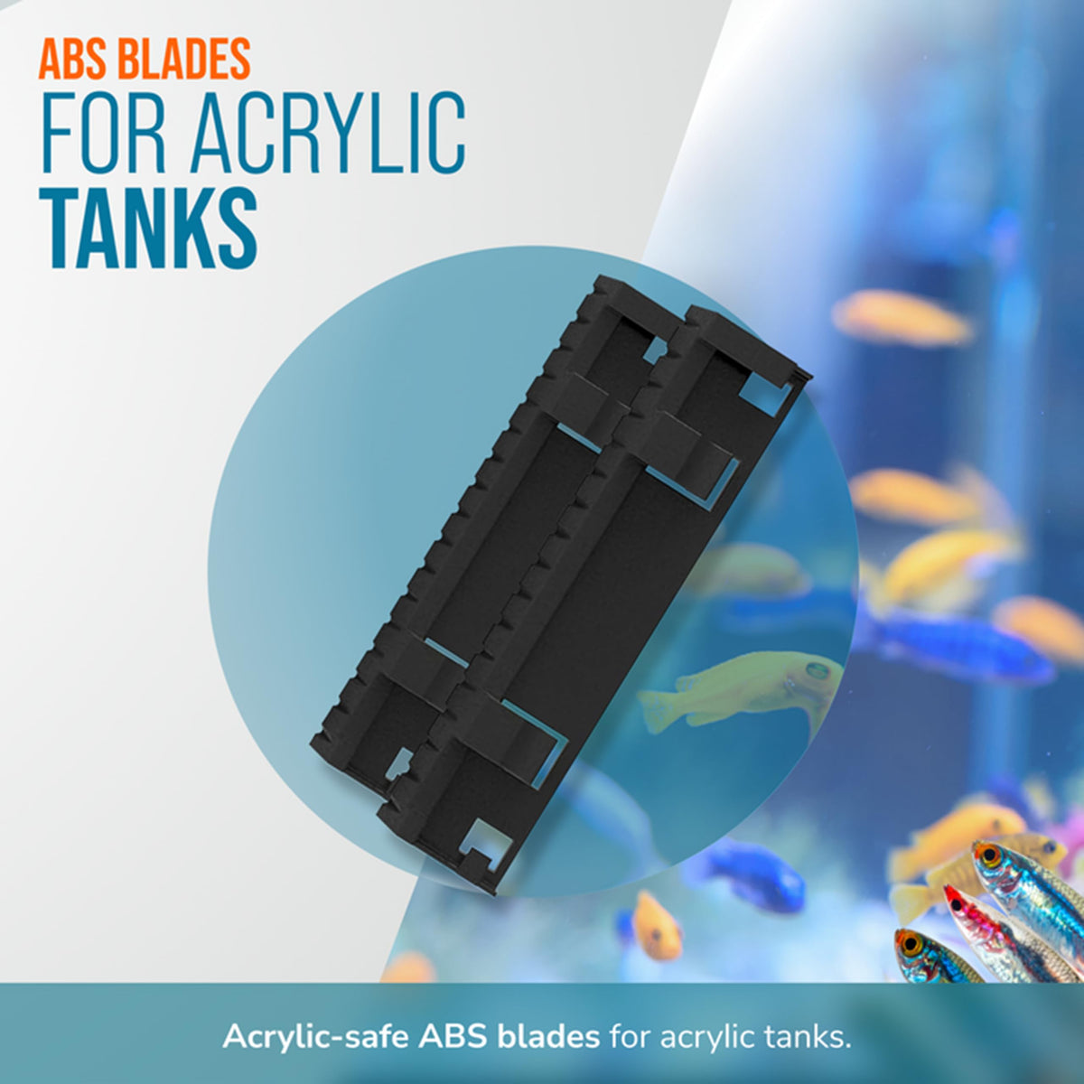 FL!PPER Magnetic Aquarium Cleaner - Acrylic Replacement Blades for Acrylic tanks Standard up to 1/2" - 3 Pack