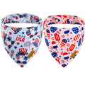 THLOH 4th of July Dog Bandanas with Snap Button, 2 Pack American Flag Pet Scarf for Boy & Girl, Premium Durable Fabric, Adjustable Fit, Patriotic Bandana for Large and Extra Large Dogs (X-Large)