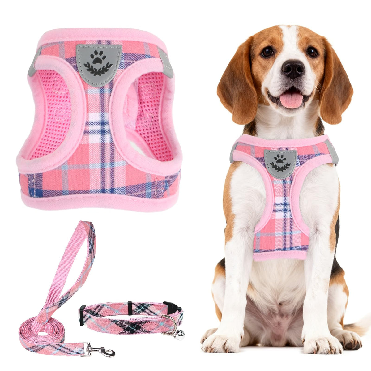 PUPTECK Dog Harness, Collar and Leash Set No Pull for Small Medium Sized