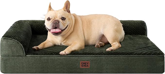 EHEYCIGA XL Dog Bed Memory Foam for Crate, Extra Large Dog Bed Orthopedic with Washable Removable Cover, Waterproof Pet Sofa Couch XLarge Size Dogs, 41x27x6.5