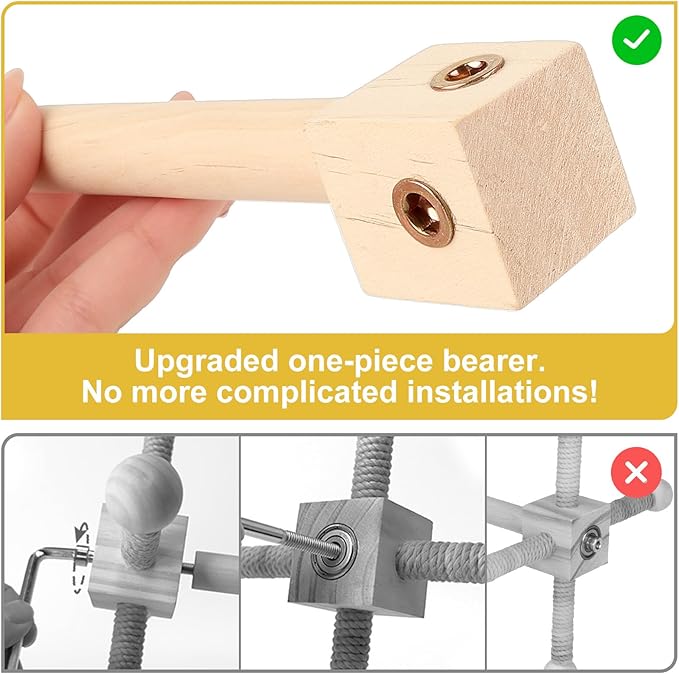HOORITO Bird Perch Toy,360°Interactive Rotating Bird Perches for Cage,2-in-1 Wooden Stand Can be Used Inside&Outside Cage,Parrot Toys for Parakeets Lovebirds Conures Budgies Cockatiels